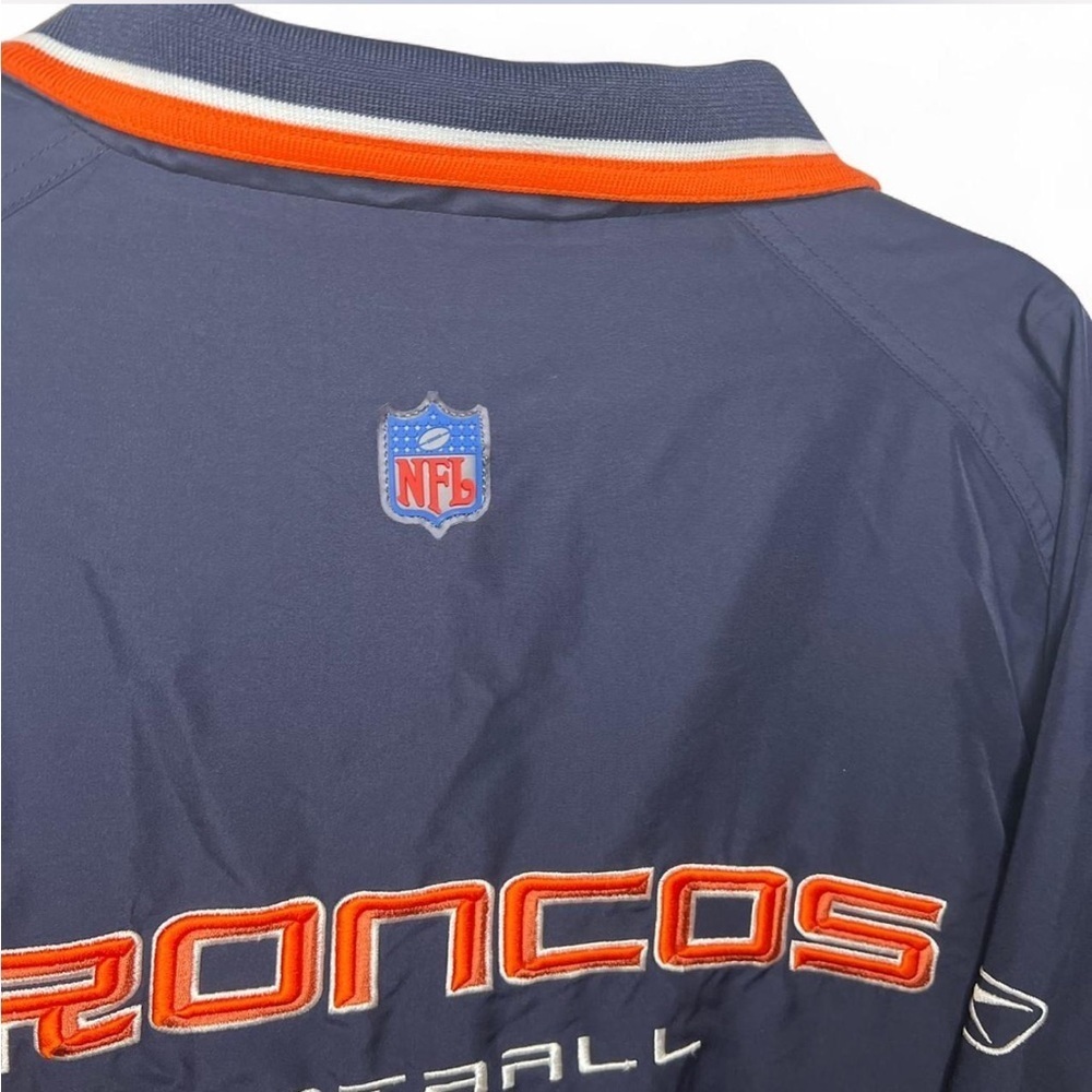 Vintage NFL Denver Broncos Windbreaker Jacket Navy Orange Size L - Picture 7 of 8